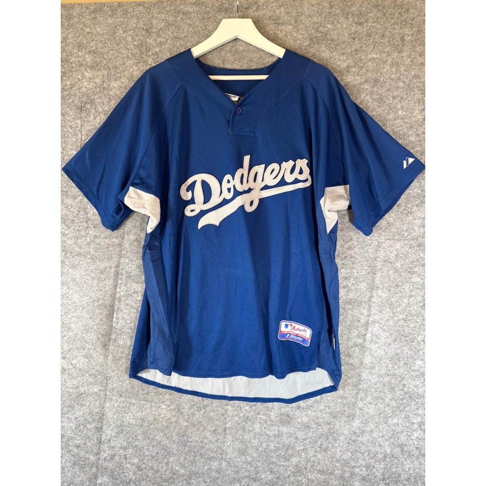 Majestic Mens XL Blue Los Angeles Dodgers Jersey Cool Base Authentic BP Shirt